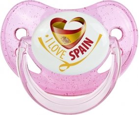 I Love Spain Sucette Physiologique Rose à paillette