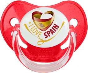 I Love Spain Sucette Physiologique Rouge à paillette