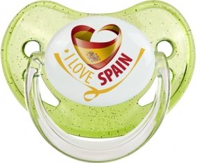 I Love Spain Sucette Physiologique Vert à paillette