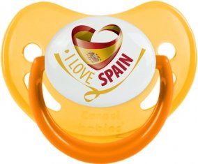 I Love Spain Sucette Physiologique Jaune phosphorescente