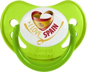 I Love Spain Sucette Physiologique Vert phosphorescente