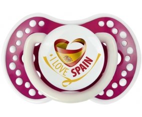 I Love Spain Sucette LOVI Dynamic Fuchsia phosphorescente