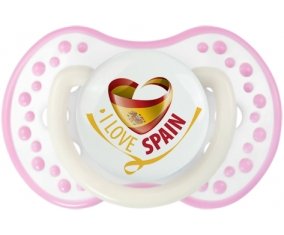I Love Spain Sucette LOVI Dynamic Blanc-rose phosphorescente