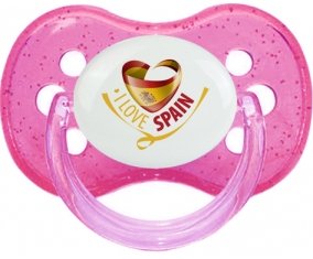 I Love Spain Tétine Cerise Rose à paillette