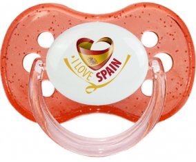 I Love Spain Tétine Cerise Rouge à paillette