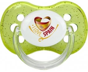 I Love Spain Tétine Cerise Vert à paillette