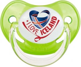 I Love Iceland Tétine Physiologique Vert classique