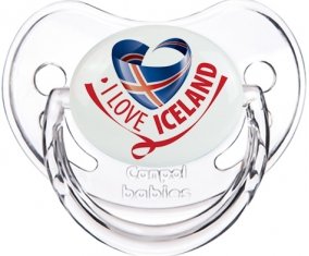 I Love Iceland Tétine Physiologique Transparent classique