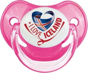 I Love Iceland Tétine Physiologique Rose classique