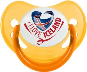 I Love Iceland Tétine Physiologique Jaune phosphorescente