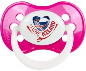 I Love Iceland Sucete Anatomique Rose foncé classique