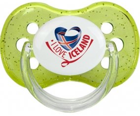 I Love Iceland Sucete Cerise Vert à paillette