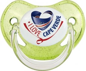 I Love Cape verde Sucete Physiologique Vert à paillette