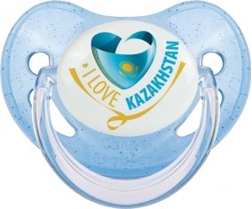 I Love Kazakhstan Sucette Physiologique Bleue à paillette