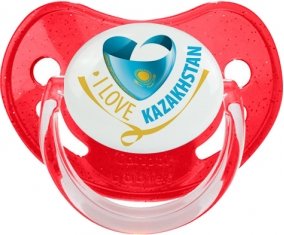 I Love Kazakhstan Sucette Physiologique Rouge à paillette