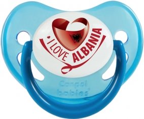 I Love Albania Sucette Physiologique Bleue phosphorescente