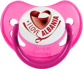 I Love Albania Sucette Physiologique Rose phosphorescente
