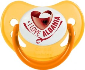 I Love Albania Sucette Physiologique Jaune phosphorescente