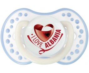 I Love Albania Sucette LOVI Dynamic Blanc-cyan classique