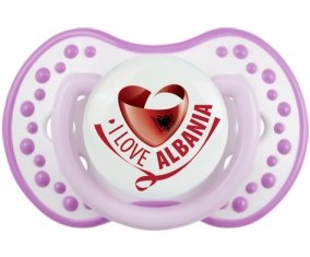 I Love Albania Sucette LOVI Dynamic Blanc-mauve classique