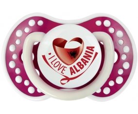 I Love Albania Sucette LOVI Dynamic Fuchsia phosphorescente
