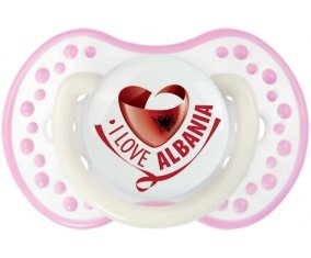 I Love Albania Sucette LOVI Dynamic Blanc-rose phosphorescente