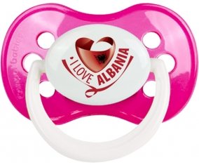 I Love Albania Sucette Anatomique Rose foncé classique