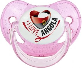 I Love Angola Tétine Physiologique Rose à paillette
