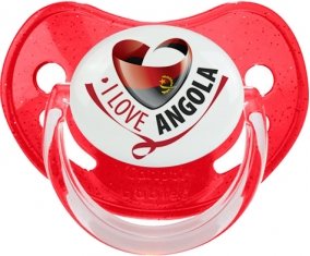 I Love Angola Tétine Physiologique Rouge à paillette