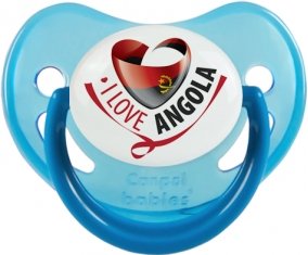 I Love Angola Tétine Physiologique Bleue phosphorescente
