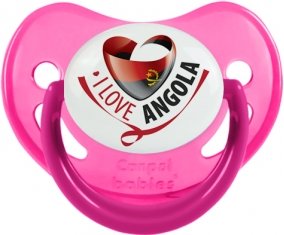 I Love Angola Tétine Physiologique Rose phosphorescente