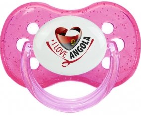 I Love Angola Sucete Cerise Rose à paillette