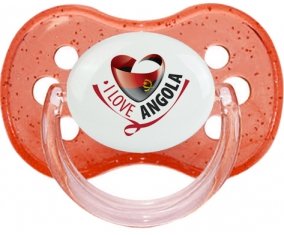 I Love Angola Sucete Cerise Rouge à paillette