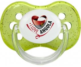 I Love Angola Sucete Cerise Vert à paillette