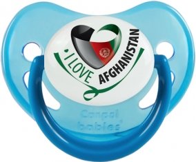 I Love Afghanistan Sucette Physiologique Bleue phosphorescente