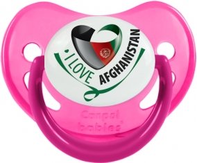 I Love Afghanistan Sucette Physiologique Rose phosphorescente