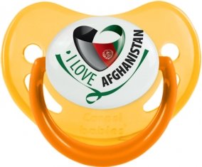 I Love Afghanistan Sucette Physiologique Jaune phosphorescente