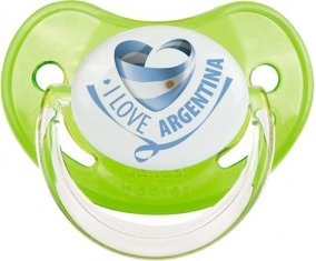 I Love Argentina Sucette Physiologique Vert classique
