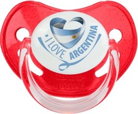 I Love Argentina Sucette Physiologique Rouge à paillette