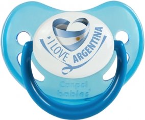 I Love Argentina Sucette Physiologique Bleue phosphorescente