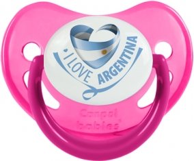 I Love Argentina Sucette Physiologique Rose phosphorescente