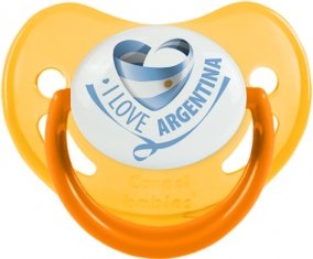 I Love Argentina Sucette Physiologique Jaune phosphorescente