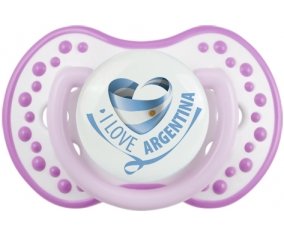I Love Argentina Sucette LOVI Dynamic Blanc-mauve classique