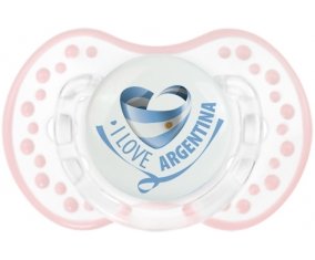 I Love Argentina Sucette LOVI Dynamic Retro-blanc-rose-tendre classique