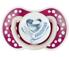 I Love Argentina Sucette LOVI Dynamic Fuchsia phosphorescente