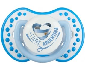 I Love Argentina Sucette LOVI Dynamic Blanc-bleu phosphorescente