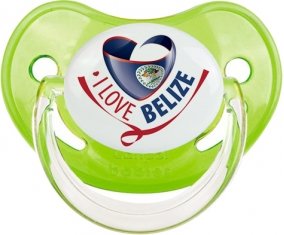 I Love Belize Tétine Physiologique Vert classique