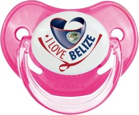I Love Belize Tétine Physiologique Rose classique
