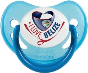 I Love Belize Tétine Physiologique Bleue phosphorescente