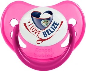I Love Belize Tétine Physiologique Rose phosphorescente